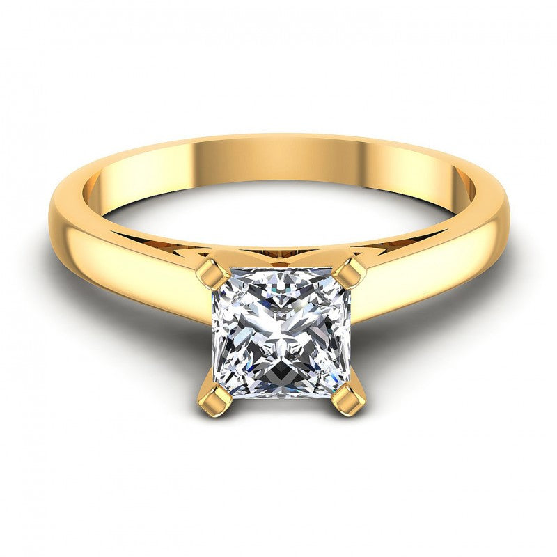 Princess Diamonds 0.35CT Solitaire Ring in 14KT Yellow Gold