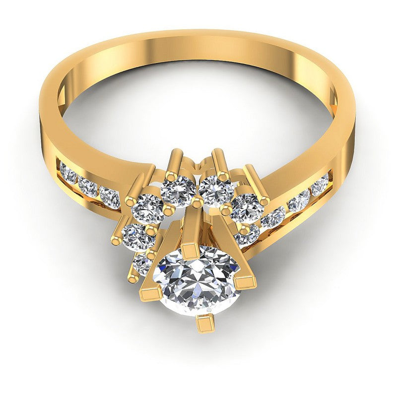 Round Diamonds 0.65CT Engagement Ring in 14KT Yellow Gold