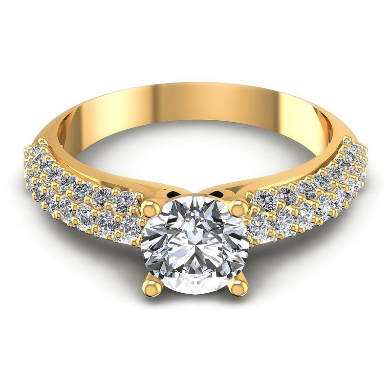 Round Diamonds 0.95CT Engagement Ring in 14KT Yellow Gold