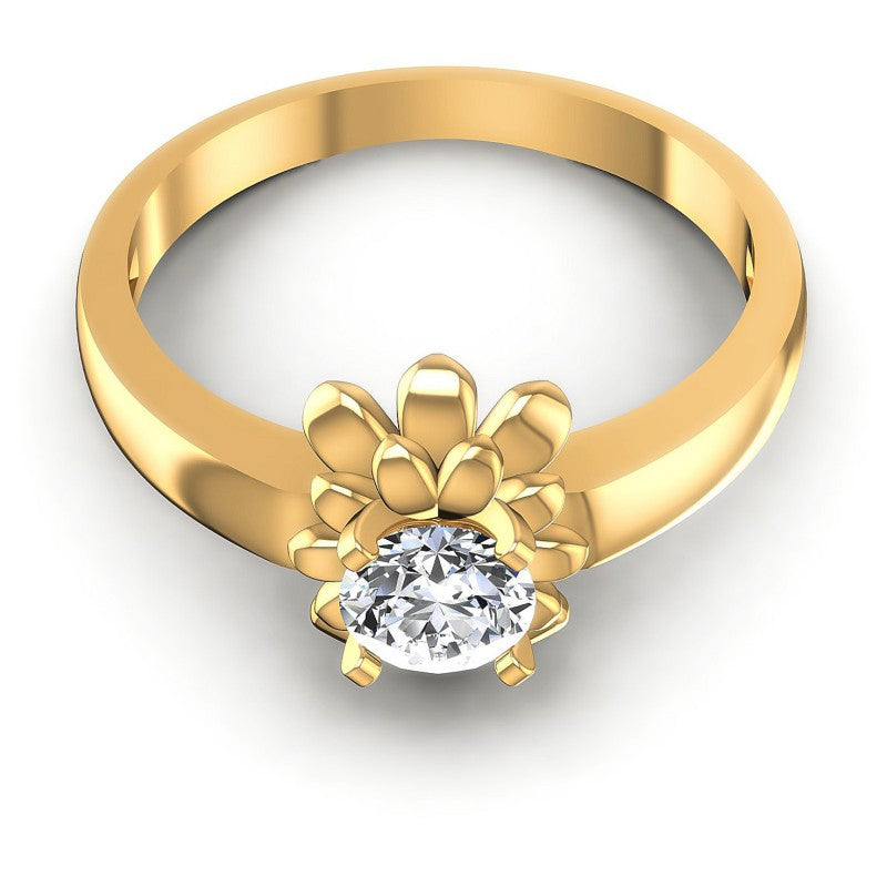 Round Diamonds 0.35CT Solitaire Ring in 14KT Yellow Gold