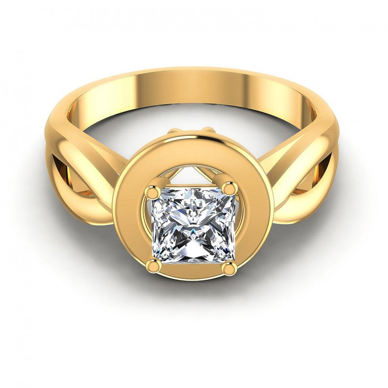 Princess Diamonds 0.35CT Solitaire Ring in 14KT Yellow Gold