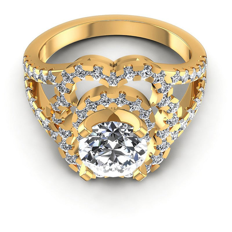 Round Diamonds 1.30CT Engagement Ring in 14KT Yellow Gold