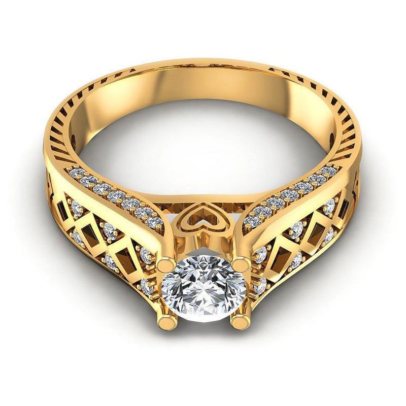 Round Diamonds 0.55CT Engagement Ring in 14KT Yellow Gold