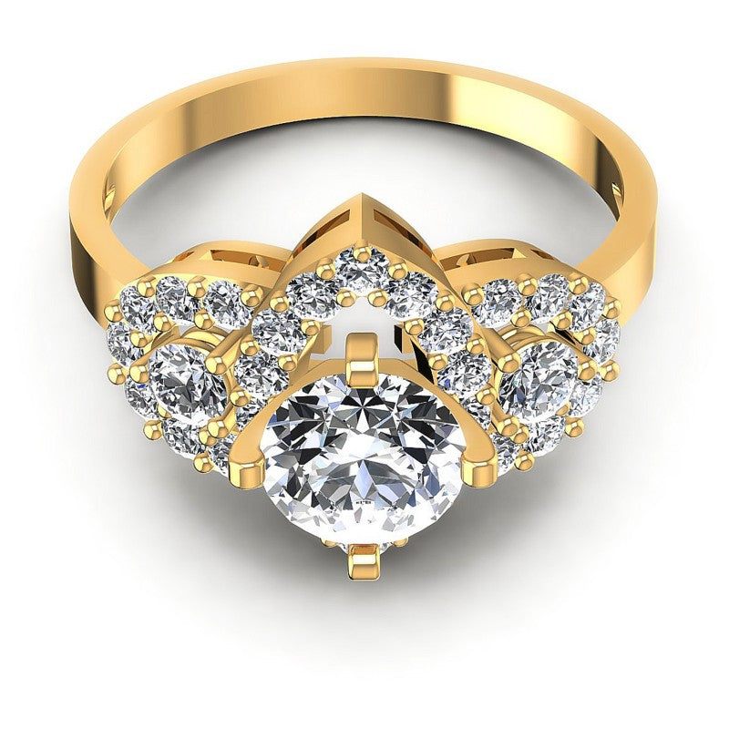 Round Diamonds 1.20CT Engagement Ring in 14KT Yellow Gold