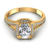 Round and Oval Diamonds 0.60CT Engagement Ring in 14KT Yellow Gold