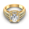 Round and Oval Diamonds 1.85CT Halo Ring in 14KT Yellow Gold
