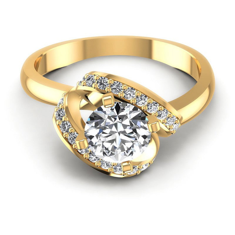 Round Diamonds 0.55CT Engagement Ring in 14KT Yellow Gold