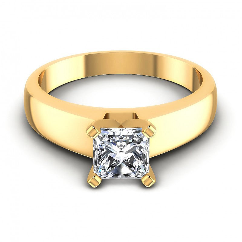 Princess Diamonds 0.35CT Solitaire Ring in 14KT Yellow Gold
