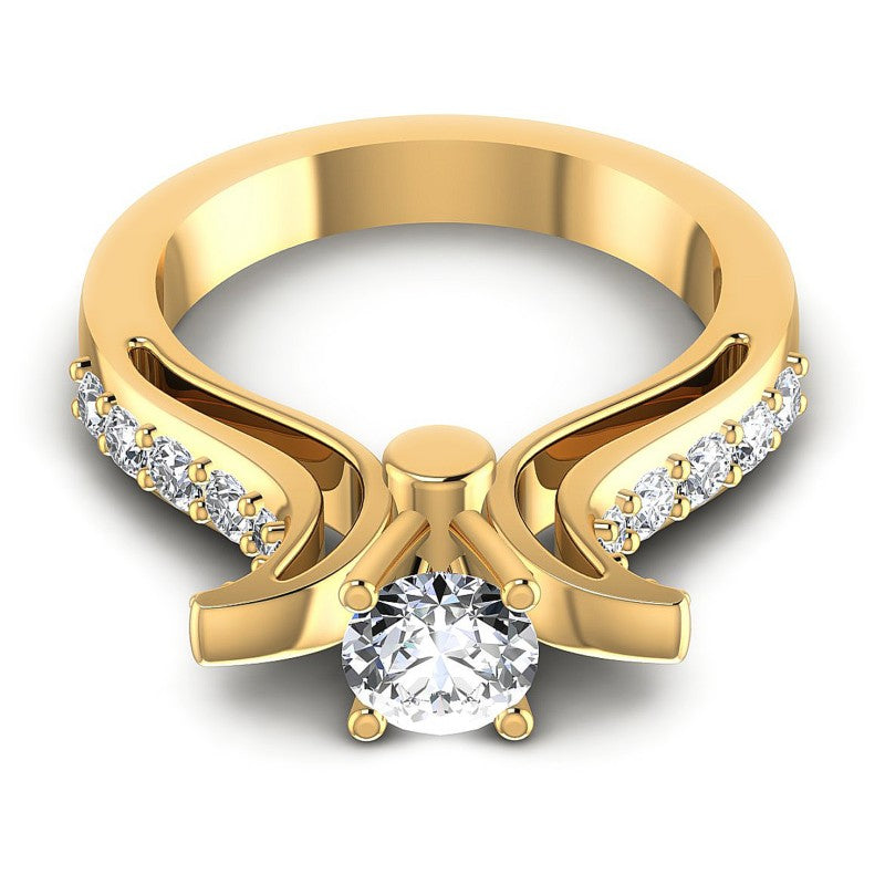 Round Diamonds 0.80CT Engagement Ring in 14KT Yellow Gold