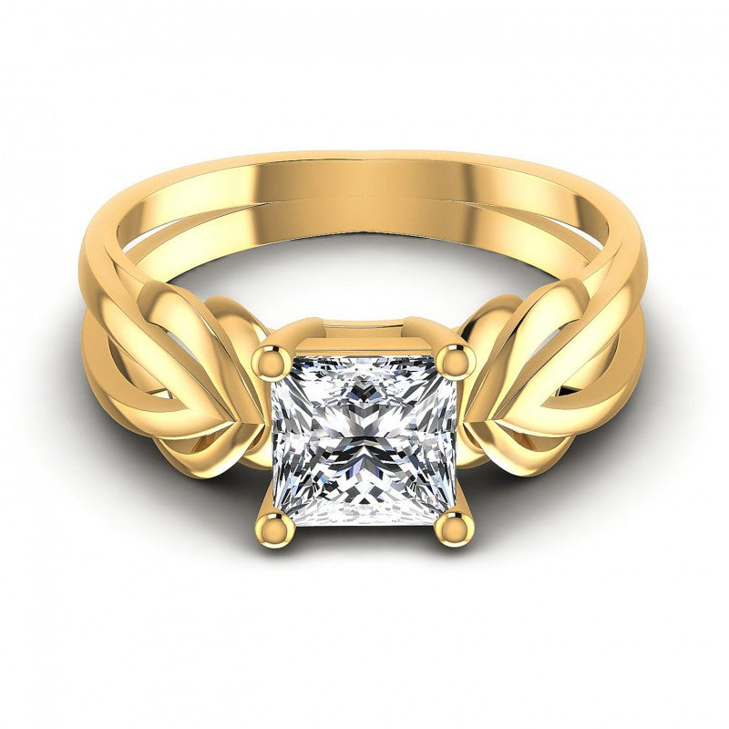 Princess Diamonds 0.35CT Solitaire Ring in 14KT Yellow Gold
