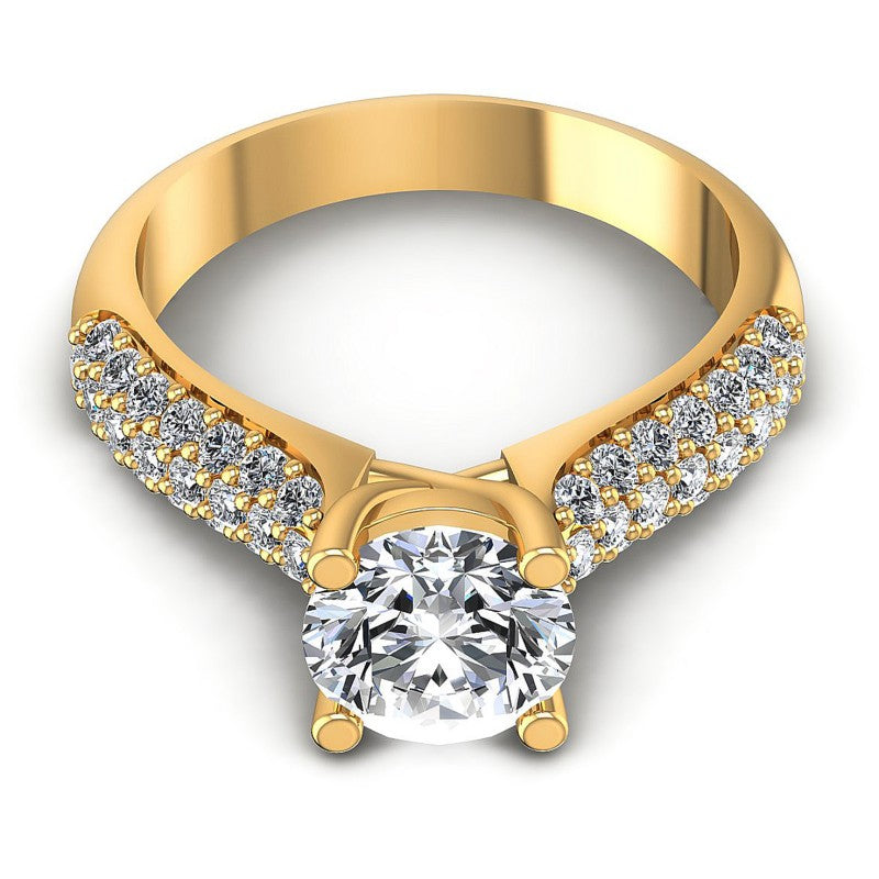 Round Diamonds 0.80CT Engagement Ring in 14KT Yellow Gold