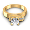 Princess and Round Diamonds 0.45CT Engagement Ring in 14KT Yellow Gold