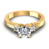 Round Diamonds 0.75CT Three Stone Ring in 14KT Yellow Gold