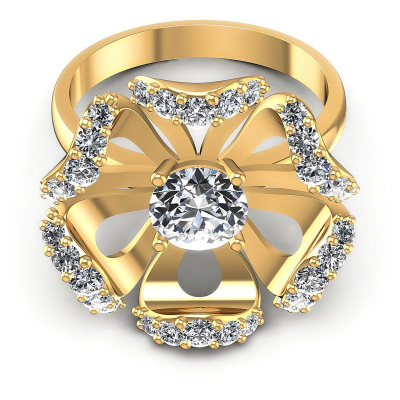 Round Diamonds 1.30CT Engagement Ring in 14KT Yellow Gold