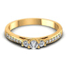 Round Diamonds 0.45CT Three Stone Ring in 14KT Yellow Gold
