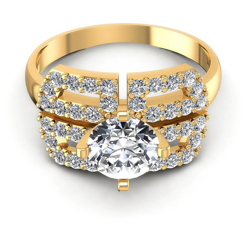 Round Diamonds 1.00CT Engagement Ring in 14KT Yellow Gold