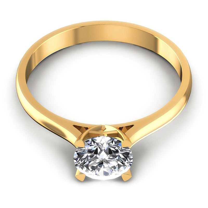 Round Diamonds 0.35CT Solitaire Ring in 14KT Yellow Gold