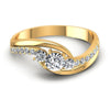 Round Diamonds 0.55CT Three Stone Ring in 14KT Yellow Gold