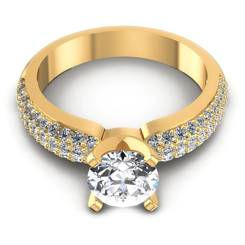 Round Diamonds 0.85CT Engagement Ring in 14KT Yellow Gold