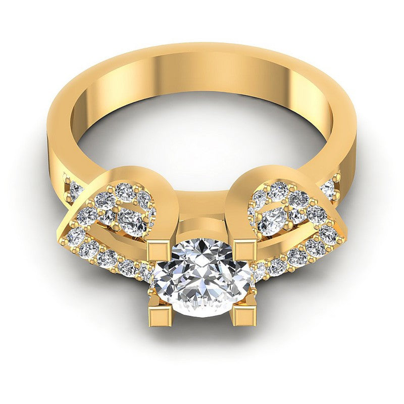 Round Diamonds 0.90CT Engagement Ring in 14KT Yellow Gold