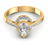 Round and Pear Diamonds 0.65CT Engagement Ring in 14KT Yellow Gold