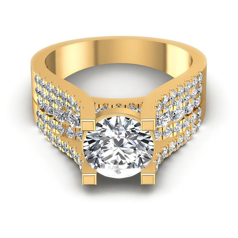 Round Diamonds 1.15CT Engagement Ring in 14KT Yellow Gold
