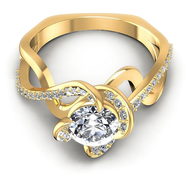 Round Diamonds 0.70CT Engagement Ring in 14KT Yellow Gold