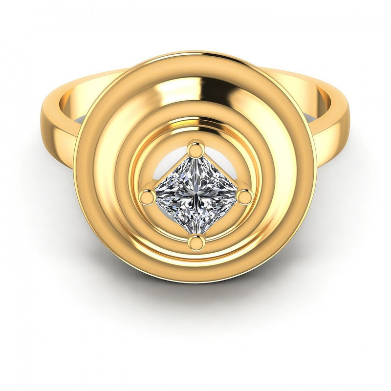 Princess Diamonds 0.35CT Solitaire Ring in 14KT Yellow Gold