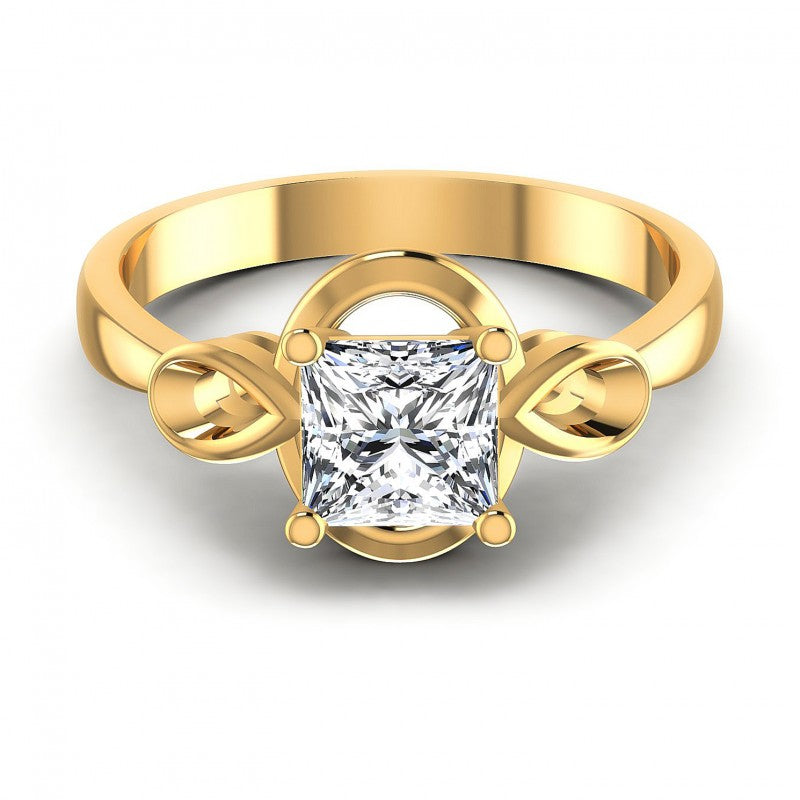 Princess Diamonds 0.35CT Solitaire Ring in 14KT Yellow Gold