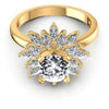 Round and Marquise Diamonds 1.05CT Engagement Ring in 14KT Yellow Gold