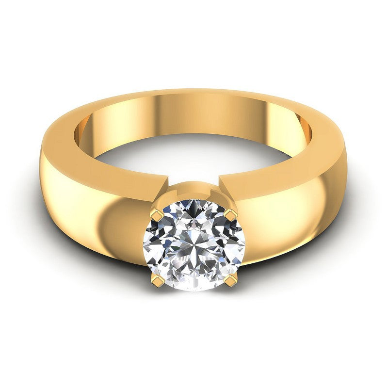 Round Diamonds 0.35CT Solitaire Ring in 14KT Yellow Gold