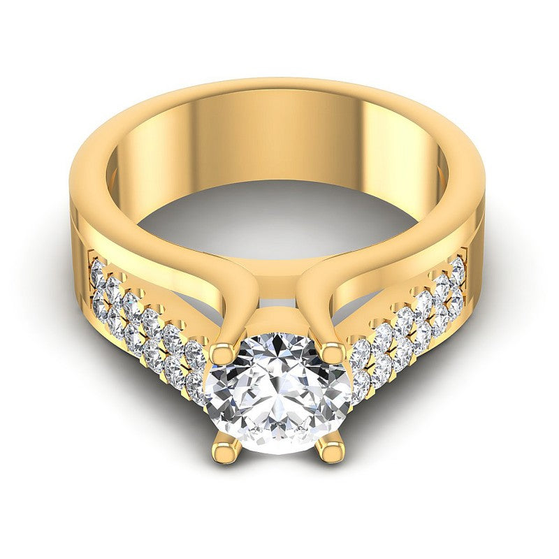 Round Diamonds 0.75CT Engagement Ring in 14KT Yellow Gold