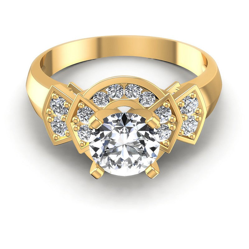 Round Diamonds 0.75CT Engagement Ring in 14KT Yellow Gold