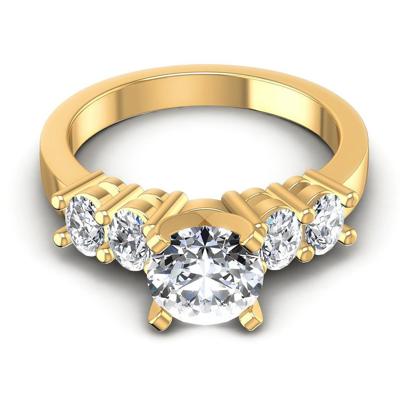 Round Diamonds 1.00CT Engagement Ring in 14KT Yellow Gold