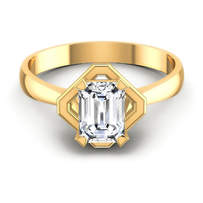Emerald Diamonds 0.35CT Solitaire Ring in 14KT Yellow Gold