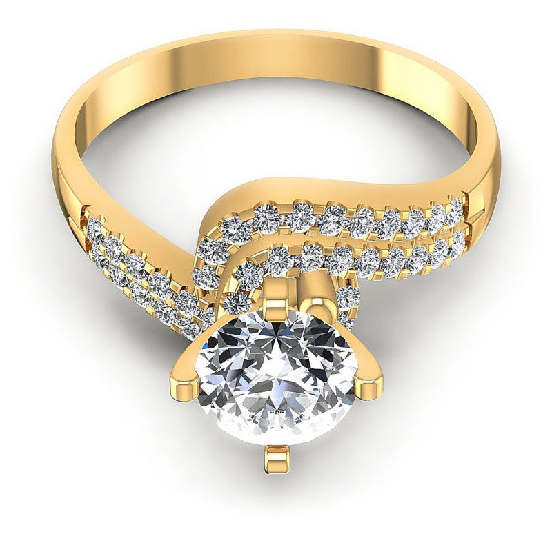 Round Diamonds 0.75CT Engagement Ring in 14KT Yellow Gold