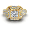 Princess and Round Diamonds 1.30CT Engagement Ring in 14KT Yellow Gold