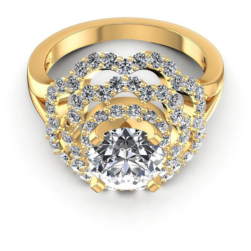 Round Diamonds 1.25CT Engagement Ring in 14KT Yellow Gold