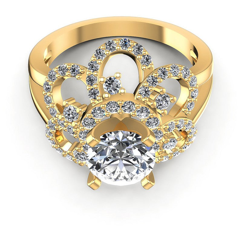 Round Diamonds 1.15CT Engagement Ring in 14KT Yellow Gold