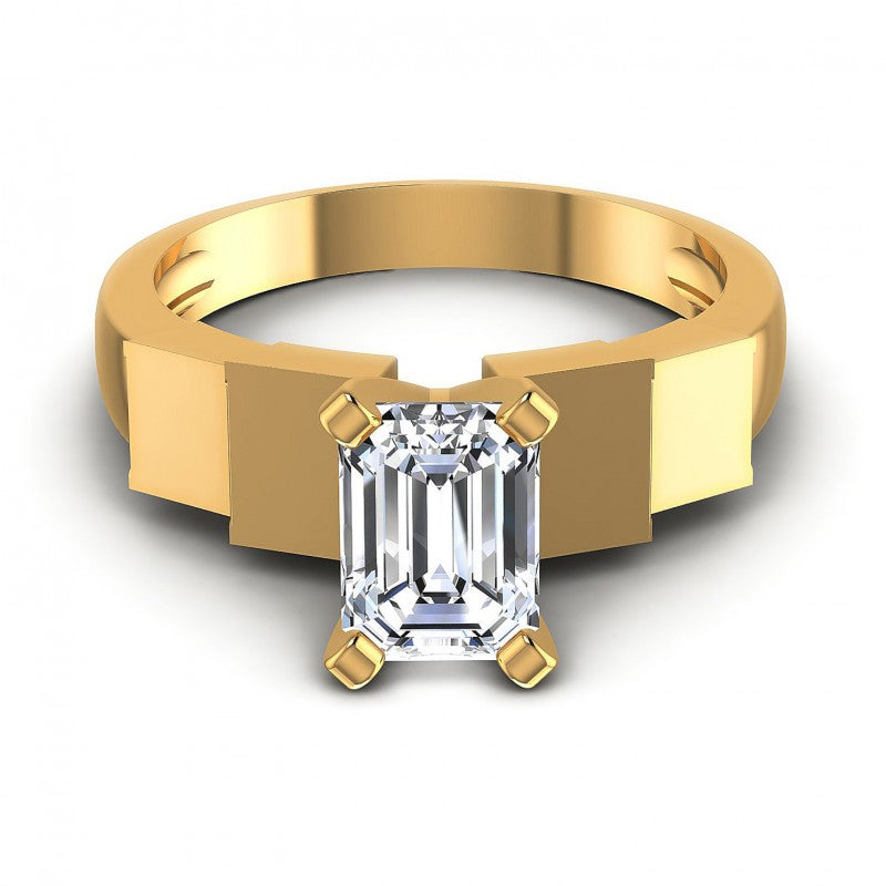 Emerald Diamonds 0.35CT Solitaire Ring in 14KT Yellow Gold
