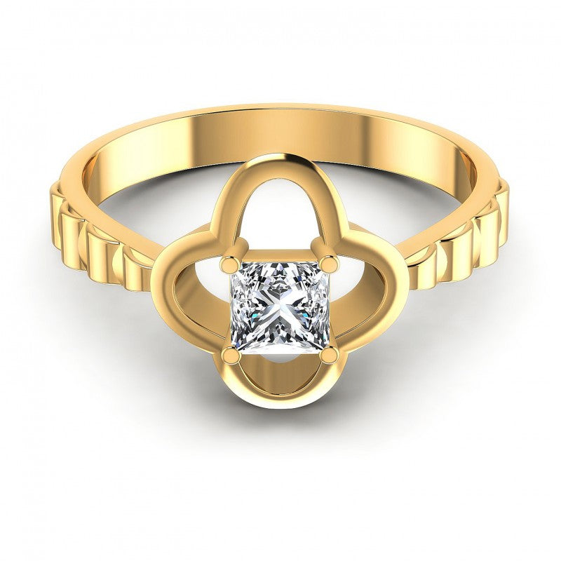 Princess Diamonds 0.35CT Solitaire Ring in 14KT Yellow Gold
