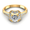 Round Diamonds 0.85CT Halo Ring in 14KT Yellow Gold