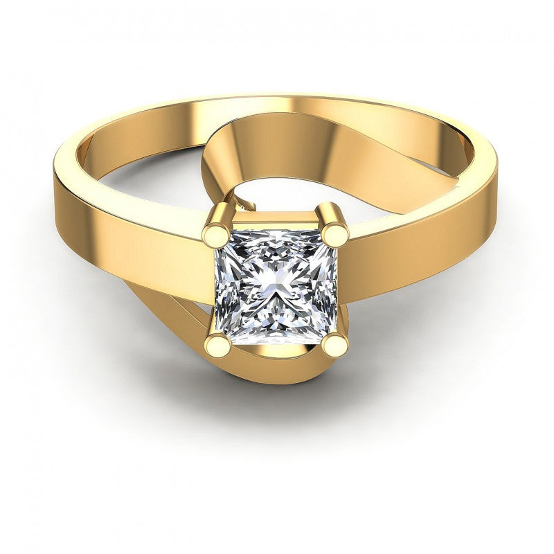 Princess Diamonds 0.35CT Solitaire Ring in 14KT Yellow Gold
