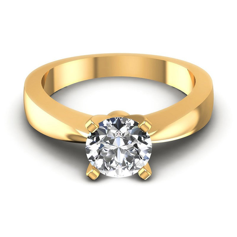 Round Diamonds 0.35CT Solitaire Ring in 14KT Yellow Gold