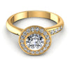 Round Diamonds 0.95CT Halo Ring in 14KT Yellow Gold