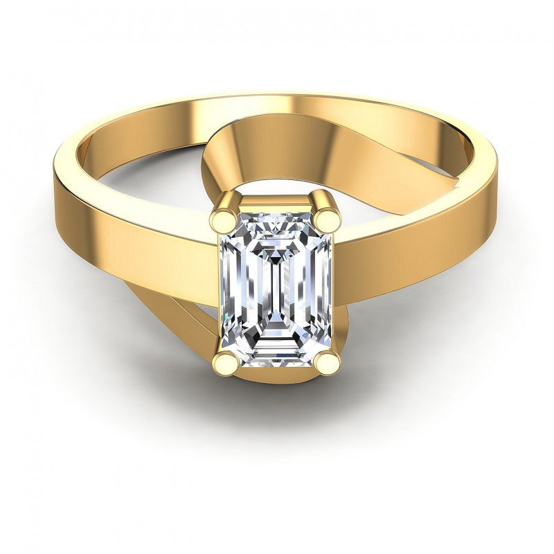 Emerald Diamonds 0.35CT Solitaire Ring in 14KT Yellow Gold