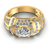 Princess and Round Diamonds 1.50CT Halo Ring in 14KT Yellow Gold