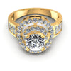 Round Diamonds 1.30CT Halo Ring in 14KT Yellow Gold