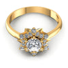 Round Diamonds 0.60CT Halo Ring in 14KT Yellow Gold