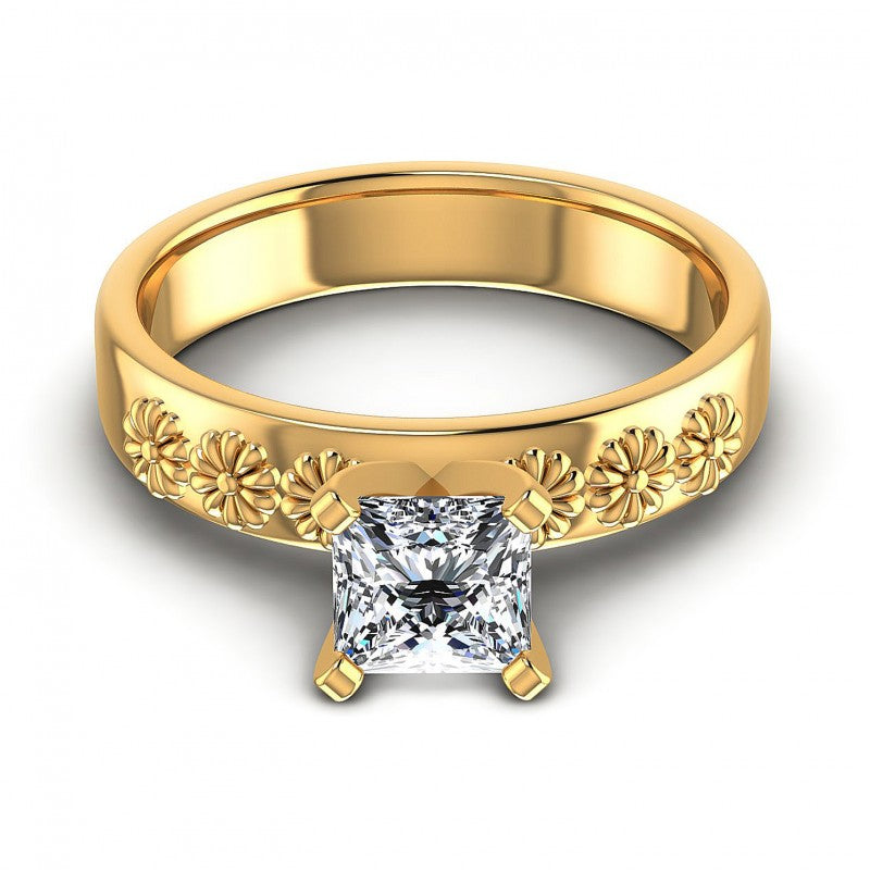 Princess Diamonds 0.35CT Solitaire Ring in 14KT Yellow Gold